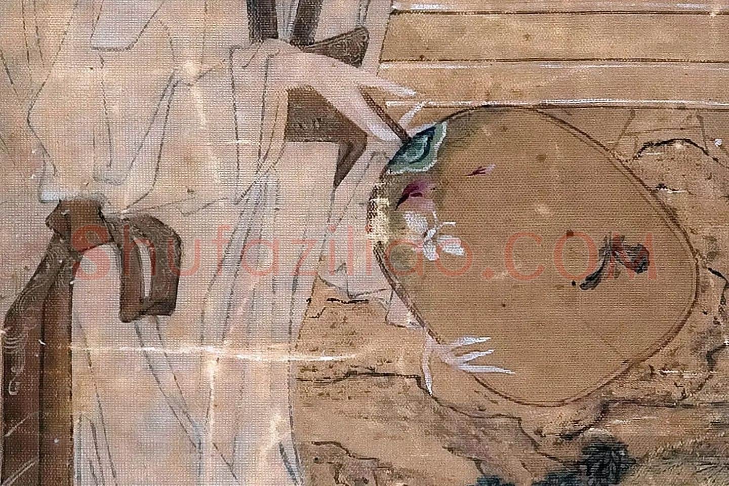 仇英工笔画《仕女图》高清大图局部 (3)