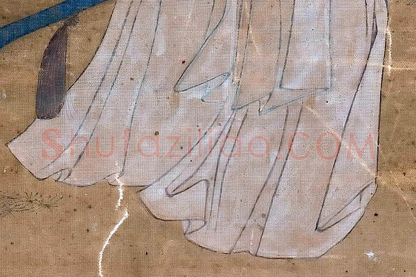 仇英工笔画《仕女图》高清大图局部 (5)