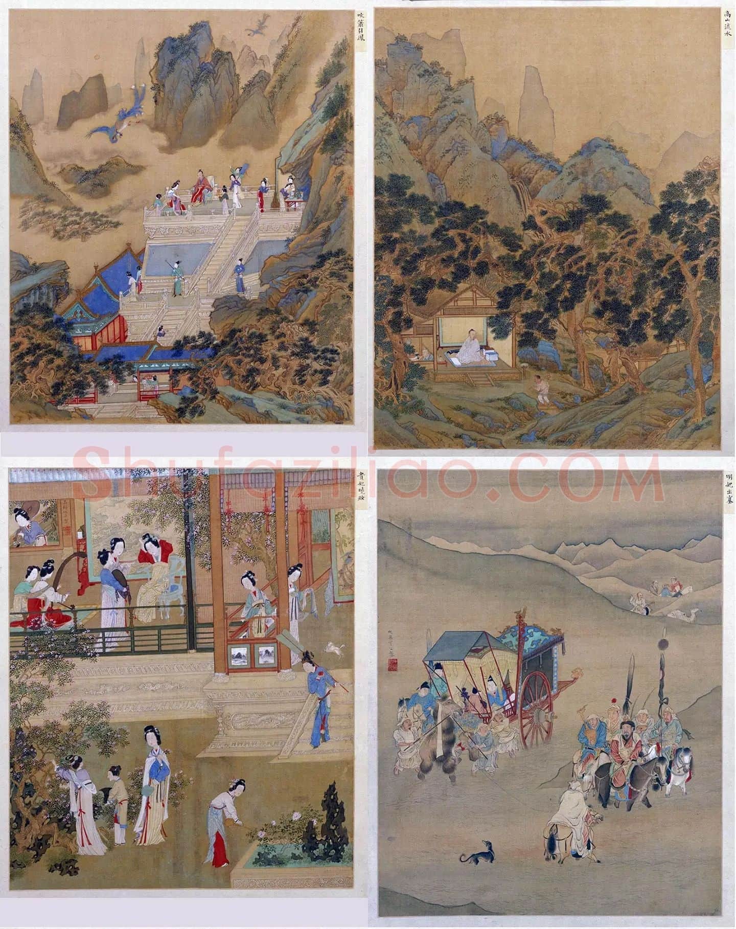 仇英工笔重彩画《人物故事图》_01