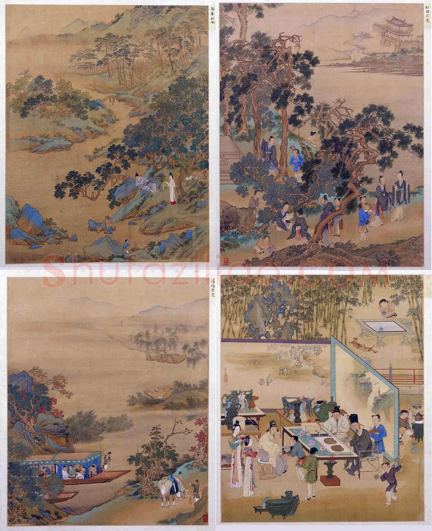 仇英工笔重彩画《人物故事图》_02