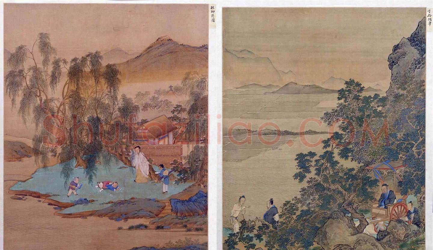 仇英工笔重彩画《人物故事图》_03