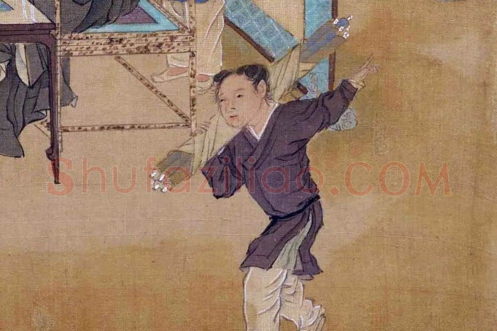 仇英工笔重彩画《人物故事图》局部 (12)