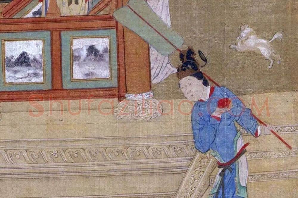 仇英工笔重彩画《人物故事图》局部 (13)