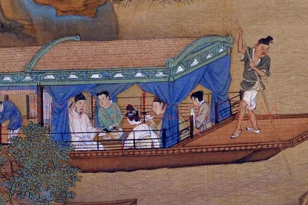 仇英工笔重彩画《人物故事图》局部 (16)