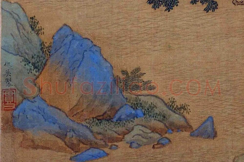 仇英工笔重彩画《人物故事图》局部 (22)