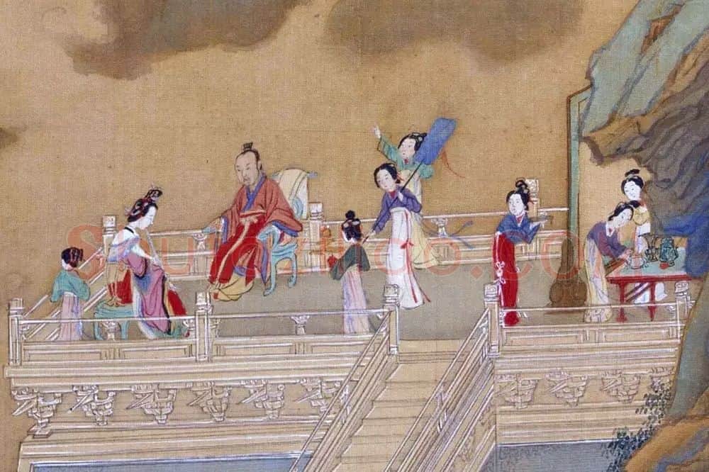 仇英工笔重彩画《人物故事图》局部 (23)