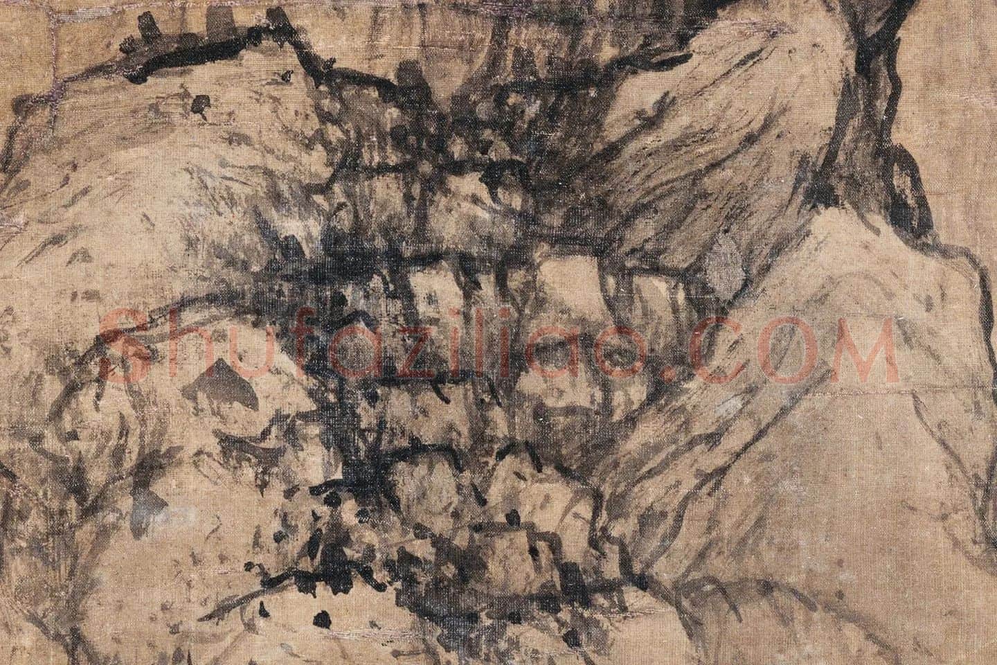 蓝瑛山水画《云壑高逸图》高清大图局部 (7)