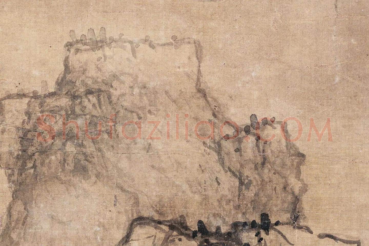 蓝瑛山水画《云壑高逸图》高清大图局部 (9)