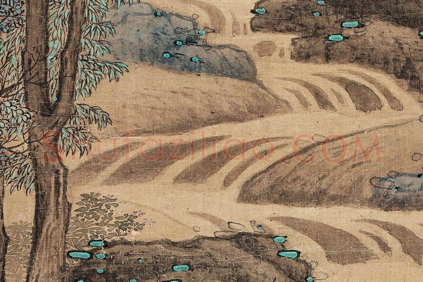蓝瑛山水《松萝晚翠图》局部 (3)