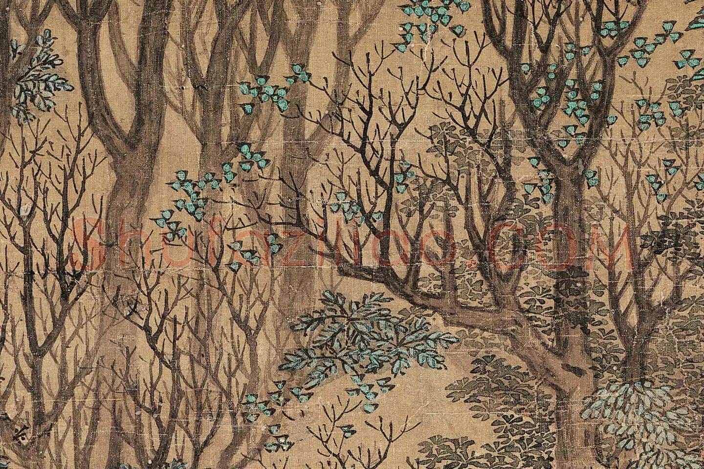 蓝瑛山水《松萝晚翠图》局部 (4)