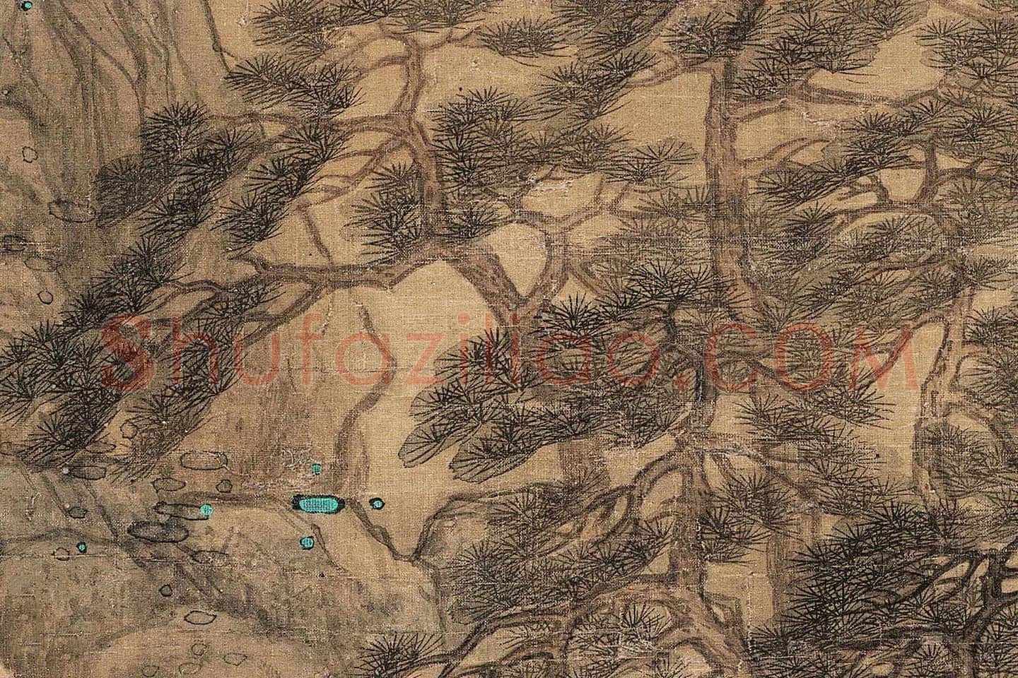 蓝瑛山水《松萝晚翠图》局部 (8)
