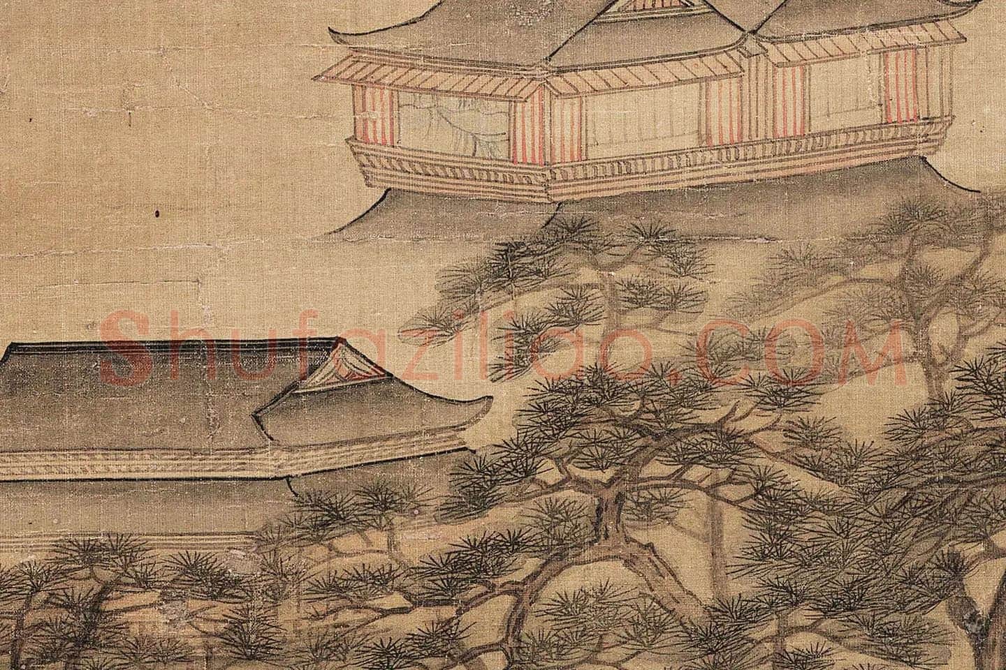 蓝瑛山水《松萝晚翠图》局部 (9)