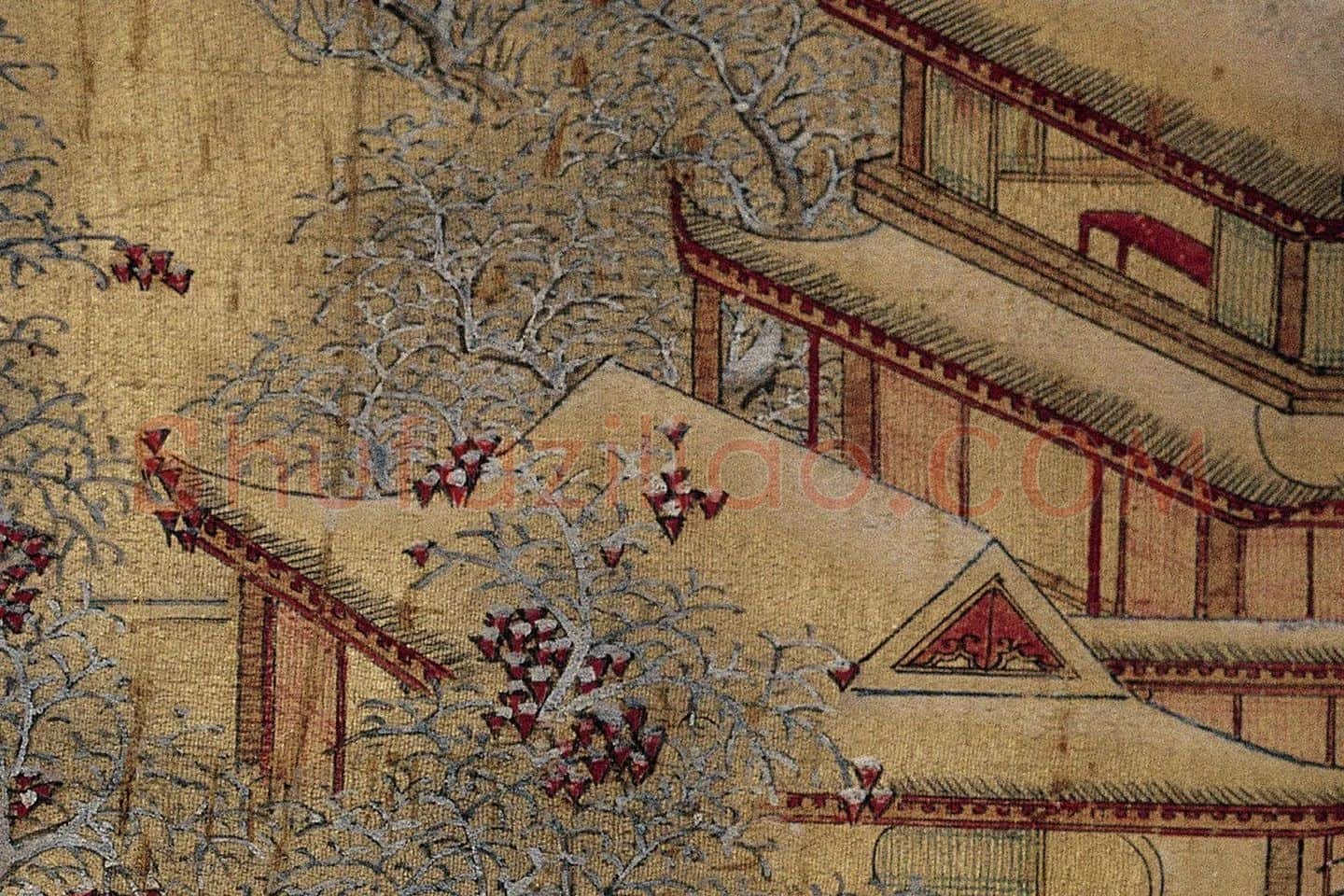 蓝瑛山水小品《仿王维雪溪图》局部 (4)