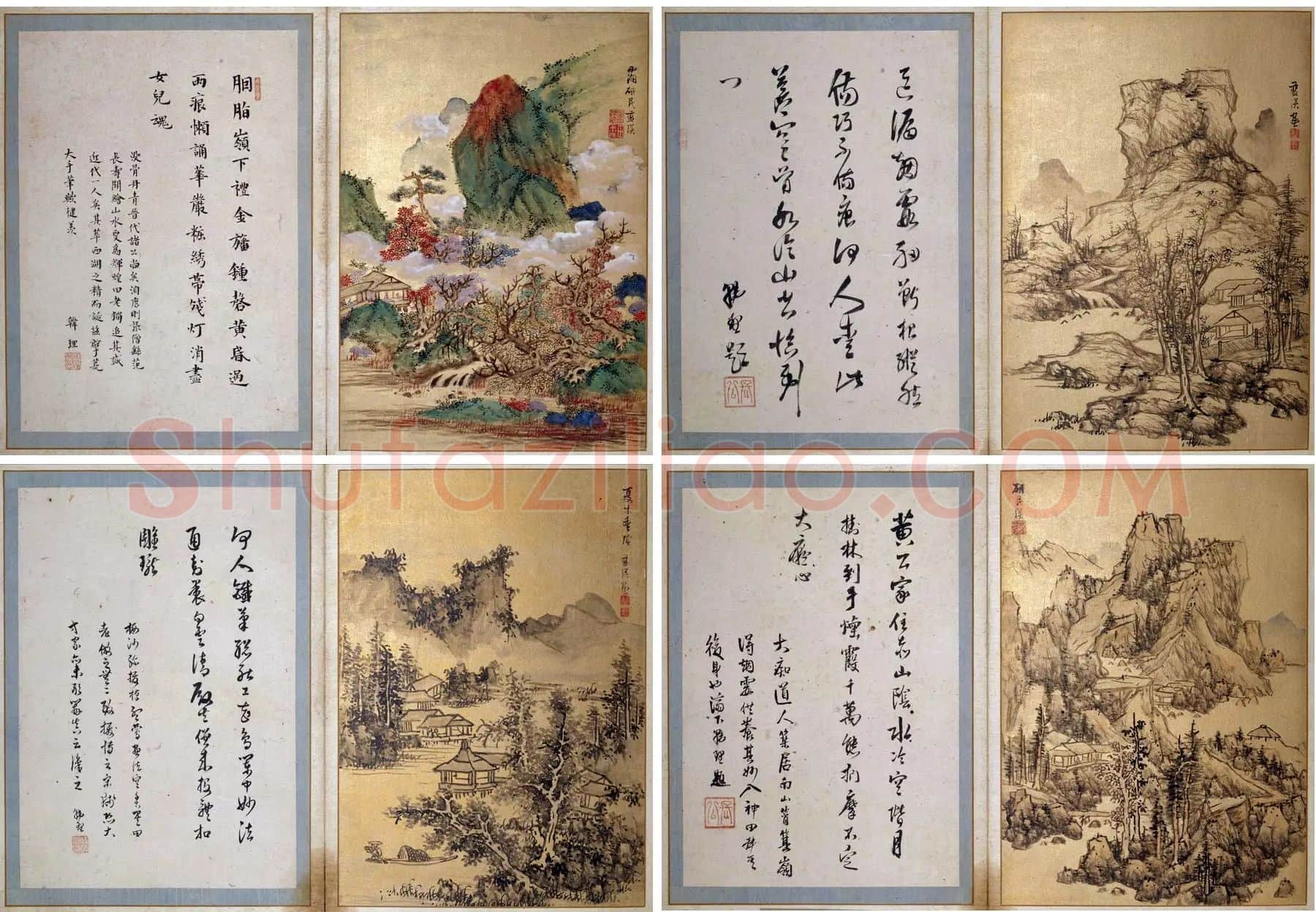 蓝瑛山水册页《澄观图》_02
