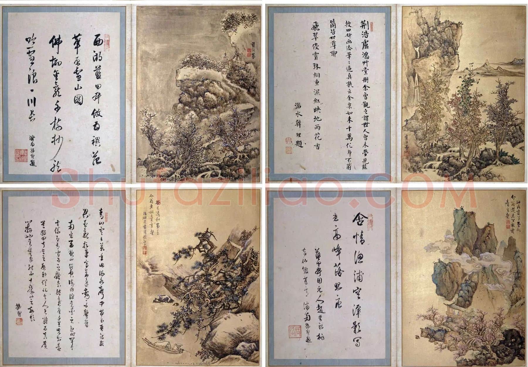 蓝瑛山水册页《澄观图》_03