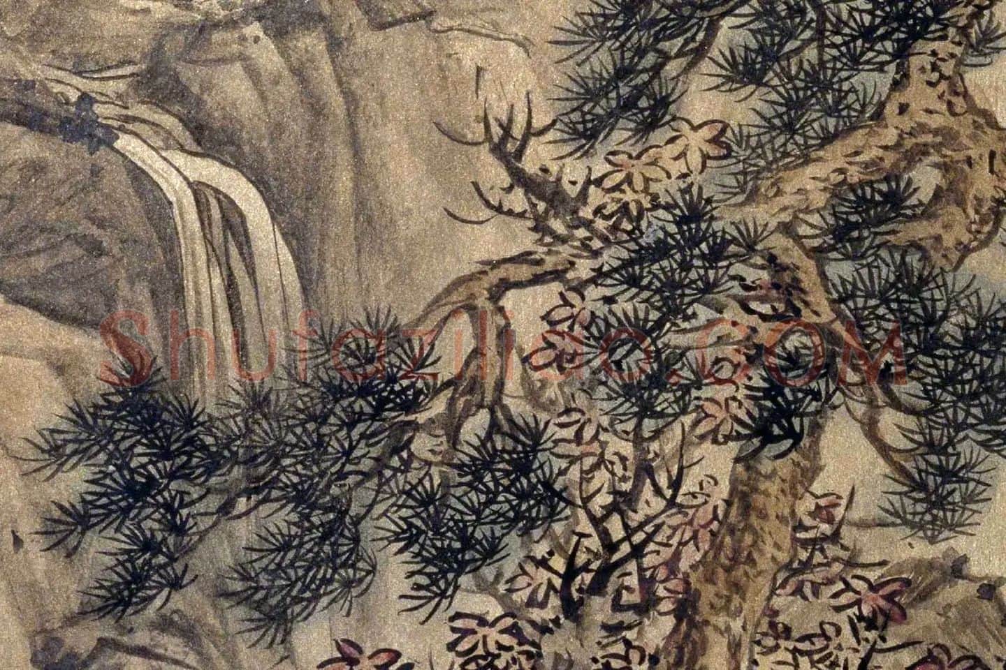 蓝瑛山水册页《澄观图》局部 (3)