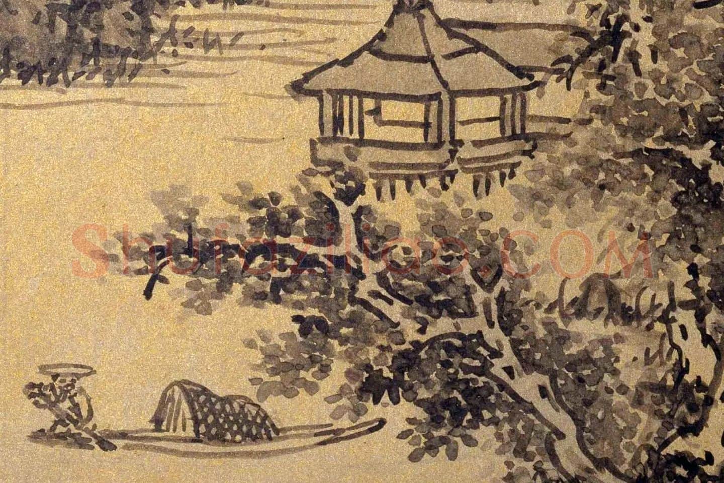 蓝瑛山水册页《澄观图》局部 (7)