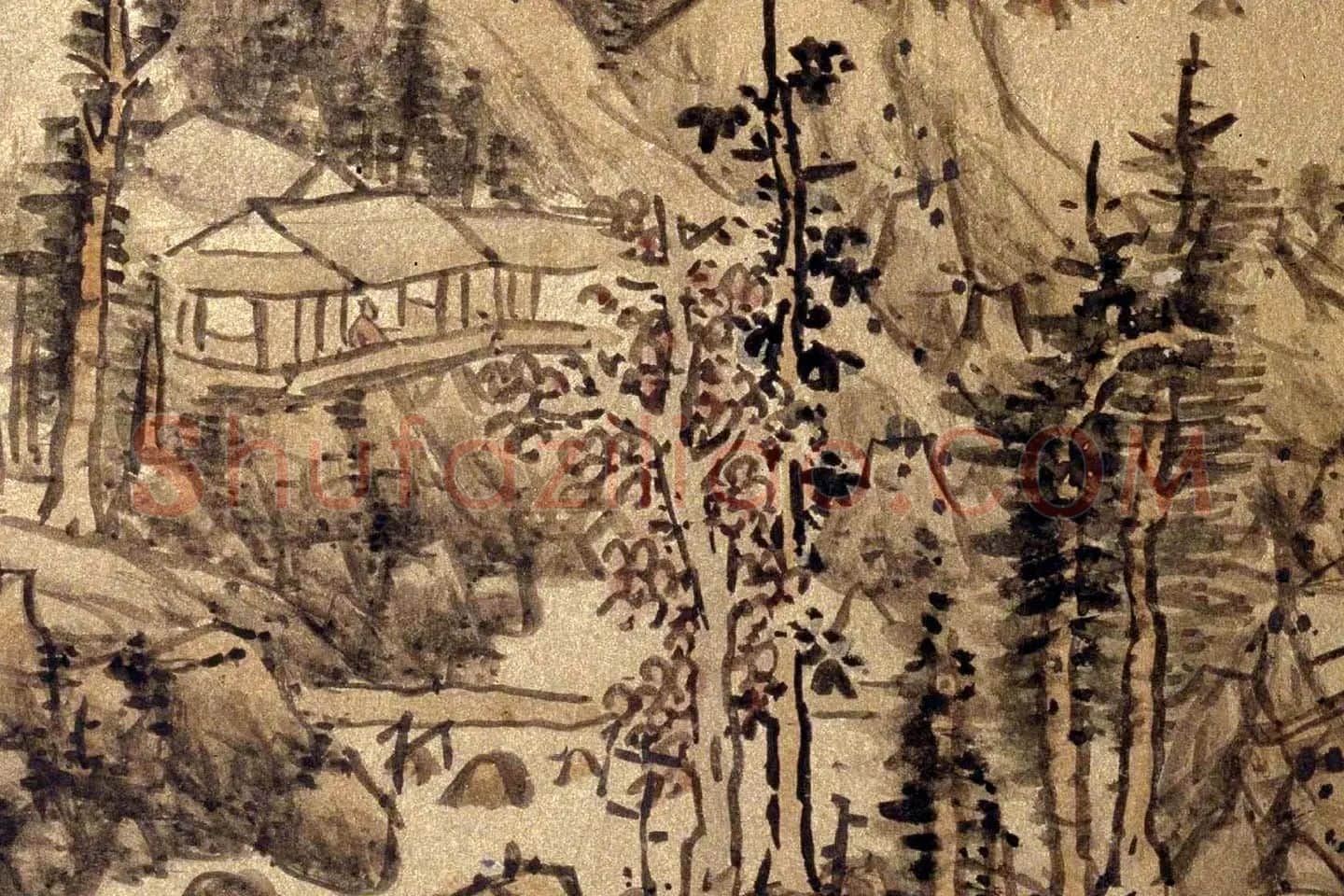 蓝瑛山水册页《澄观图》局部 (8)