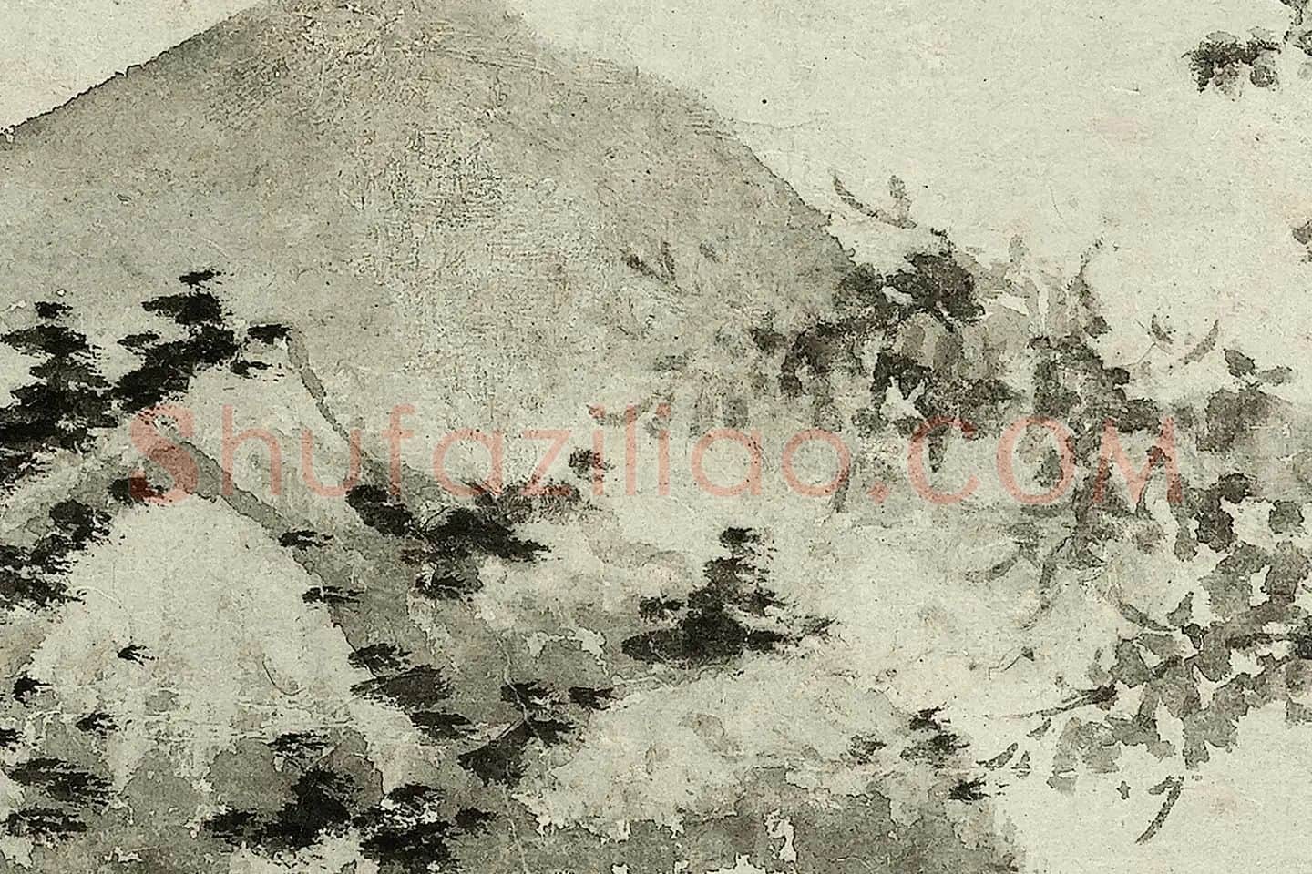 沈周水墨山水《垂钓图》局部 (4)
