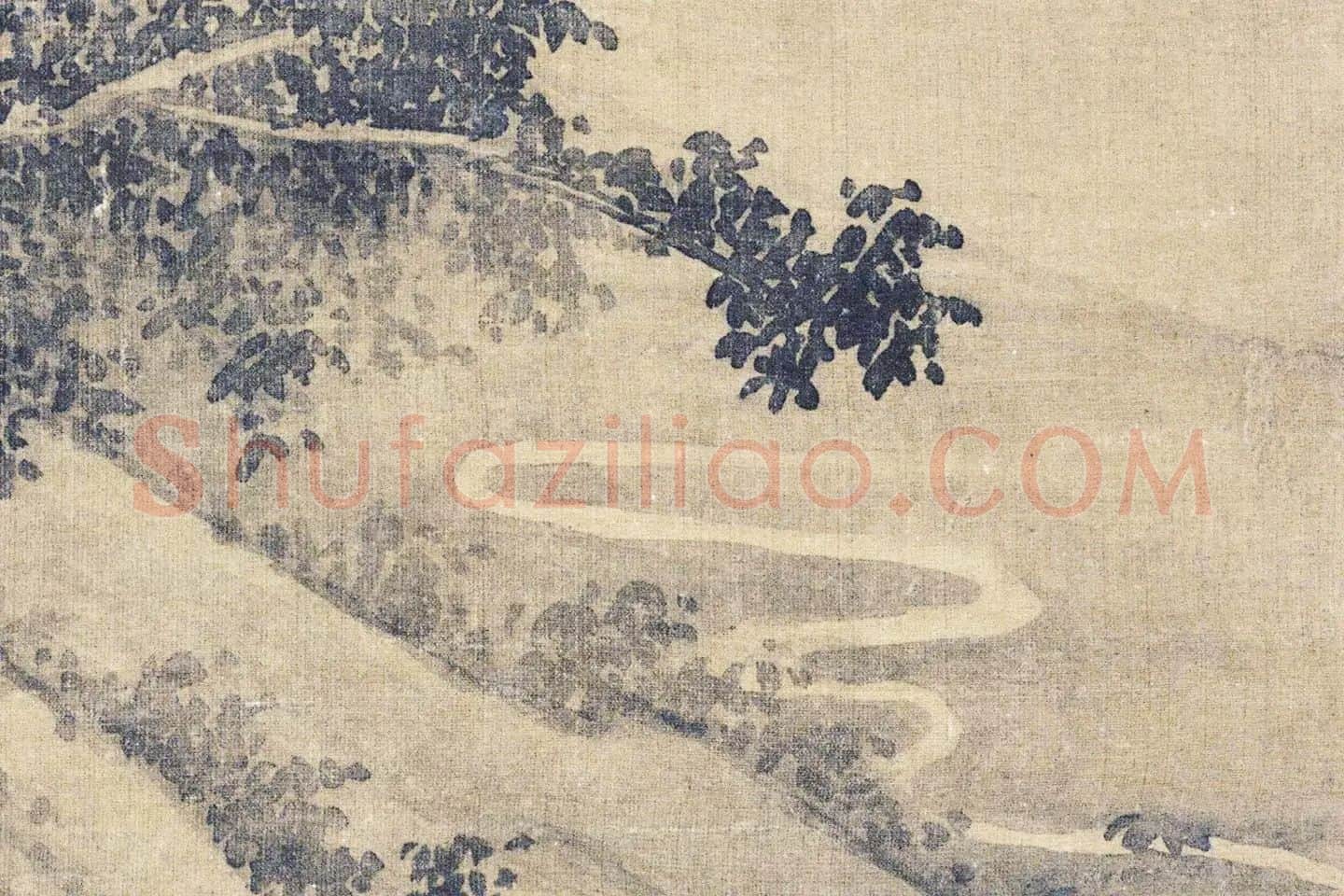吴镇山水画《渔父图》局部 (6)