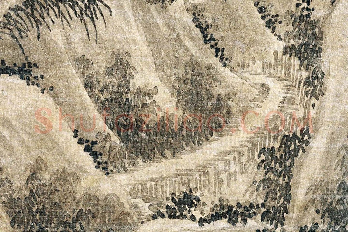 吴镇山水《溪山高隐图》局部 (5)