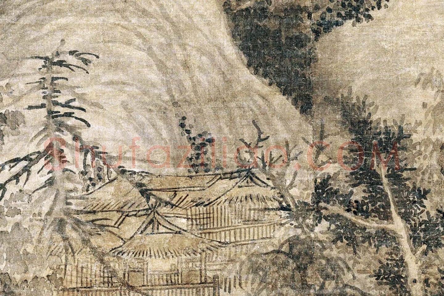 吴镇山水《溪山高隐图》局部 (6)