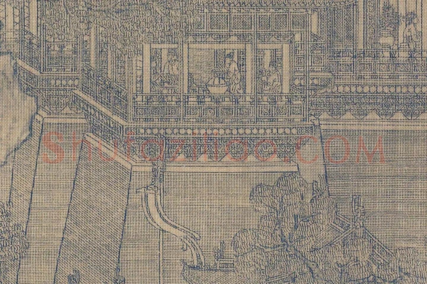 夏永界画《岳阳楼图》高清大图局部 (3)