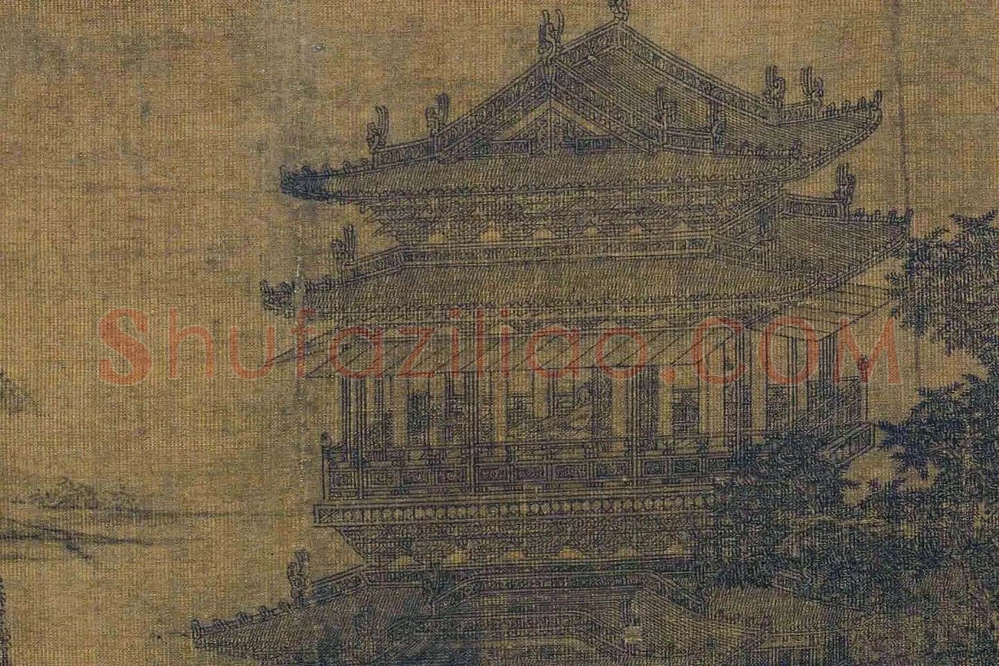 夏永《映水楼台图》局部 (1)