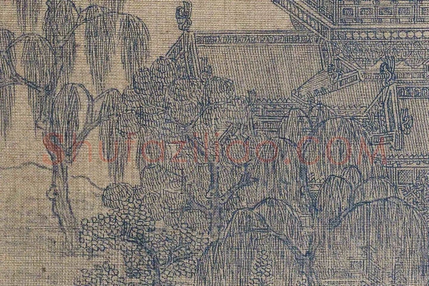 夏永界画山水《丰乐楼图》高清大图局部 (2)