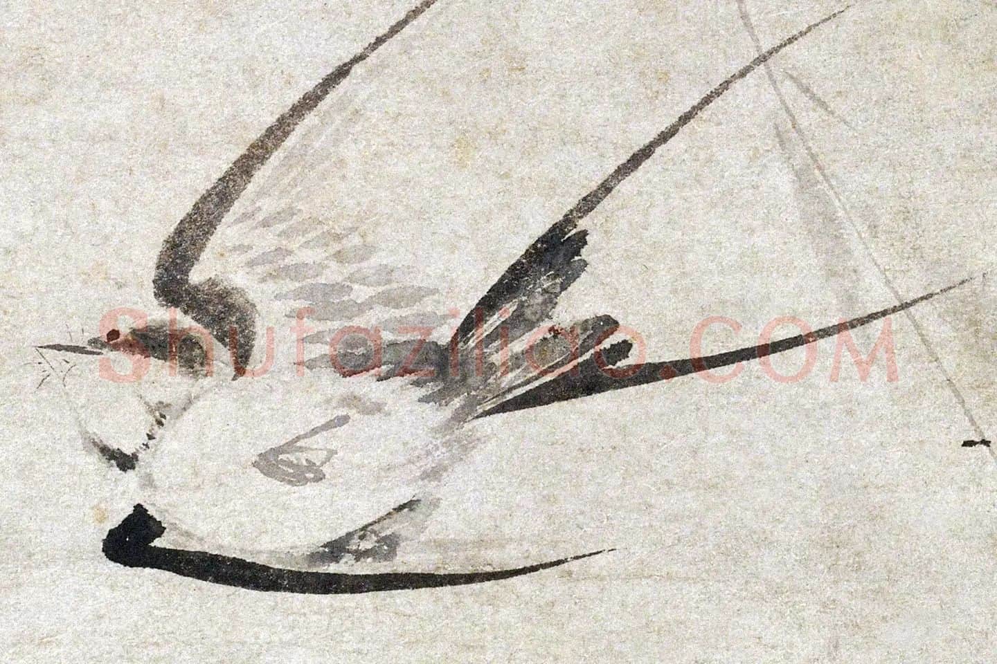 盛昌年《柳燕图》局部 (2)