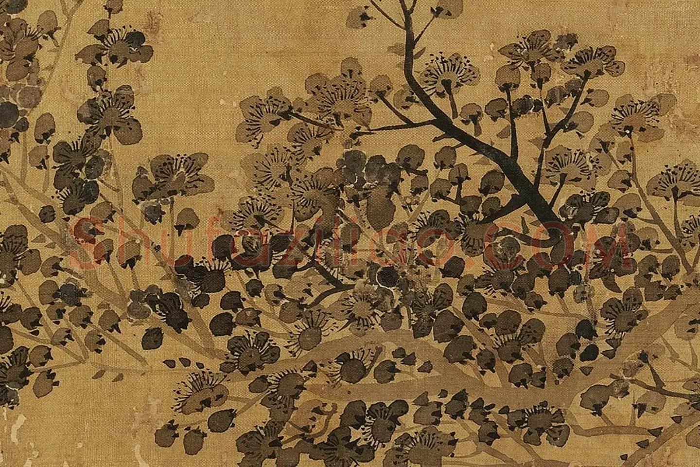 钱杜画梅花《仿方从义法》局部 (1)