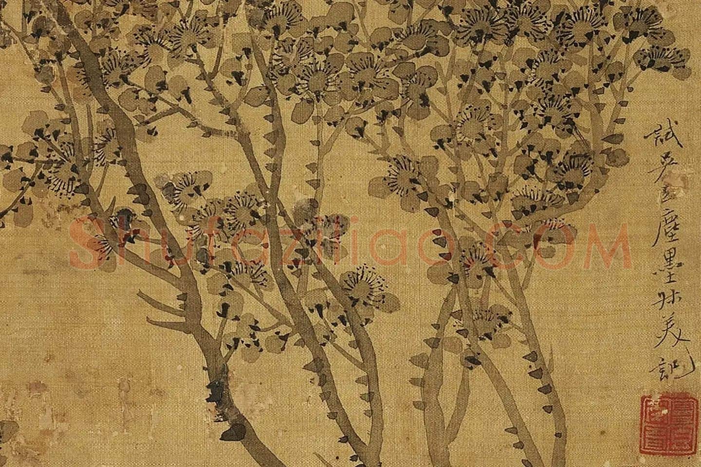钱杜画梅花《仿方从义法》局部 (2)