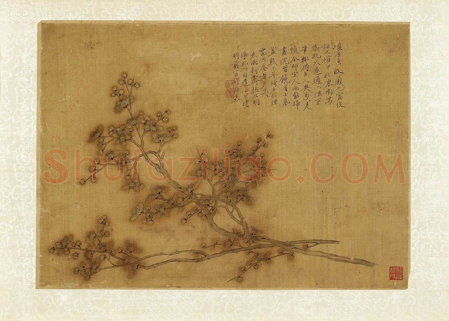 钱杜《梅花写生图》页
