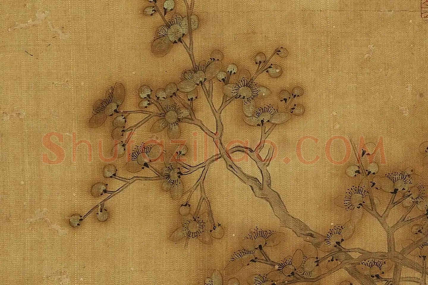 钱杜《梅花写生图》局部 (1)