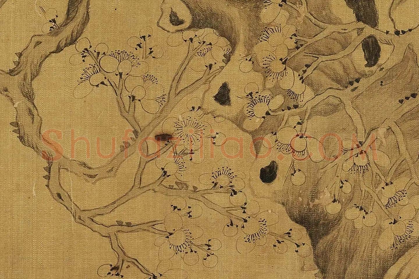 钱杜《梅花图》局部 (1)