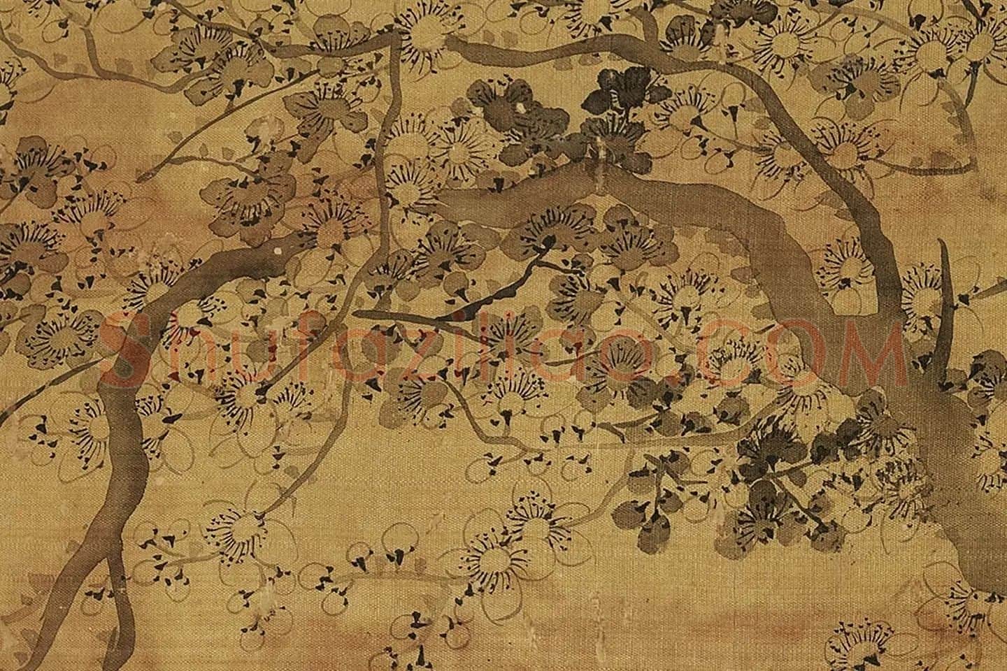 钱杜墨梅图《仿唐寅笔法》局部 (1)