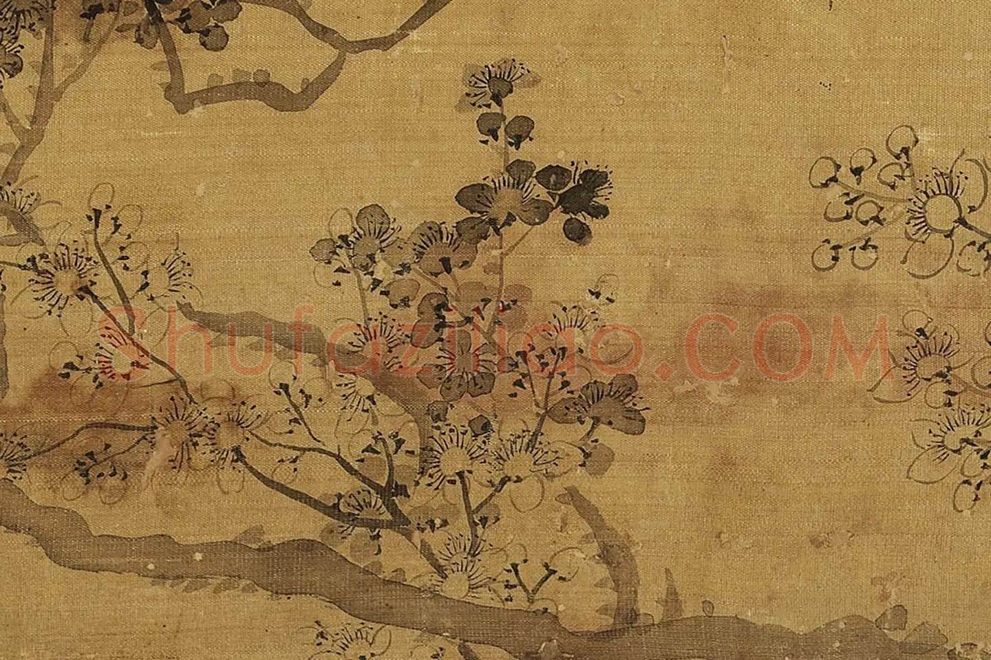 钱杜墨梅图《仿唐寅笔法》局部 (3)