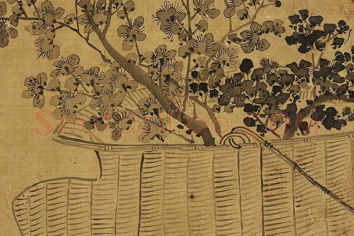 钱杜画梅花图《仿青藤道人》局部 (1)