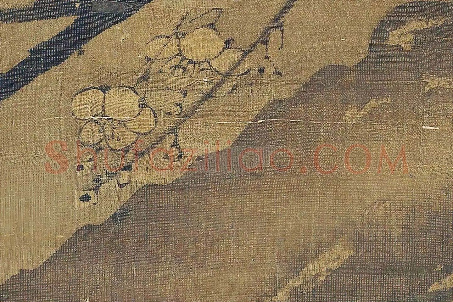 王冕画梅花《南枝春早图》高清大图局部 (4)