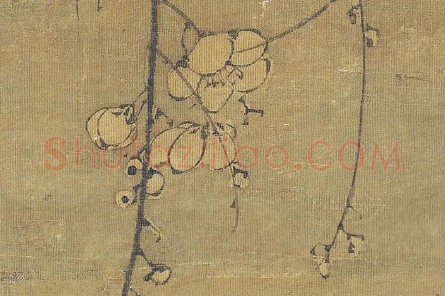 王冕画梅花《南枝春早图》高清大图局部 (7)