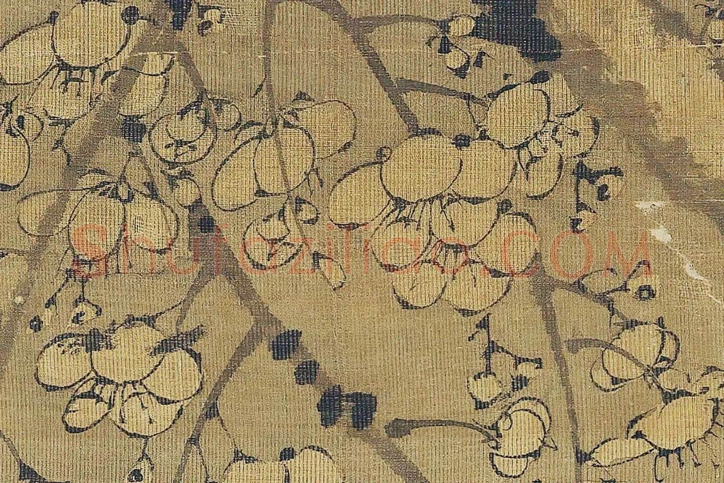 王冕画梅花《南枝春早图》高清大图局部 (11)