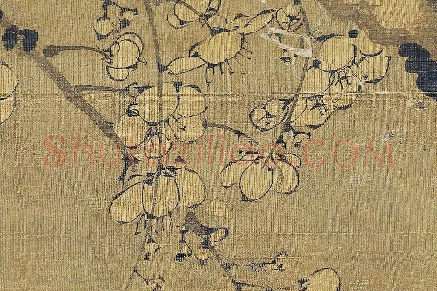 王冕画梅花《南枝春早图》高清大图局部 (12)