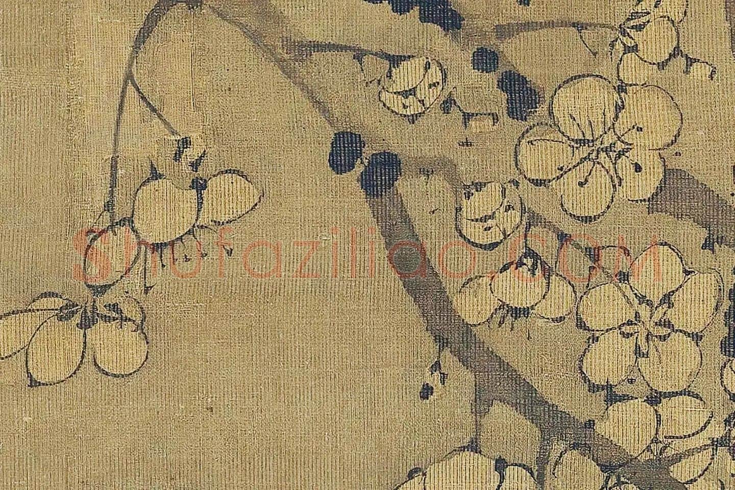 王冕画梅花《南枝春早图》高清大图局部 (13)