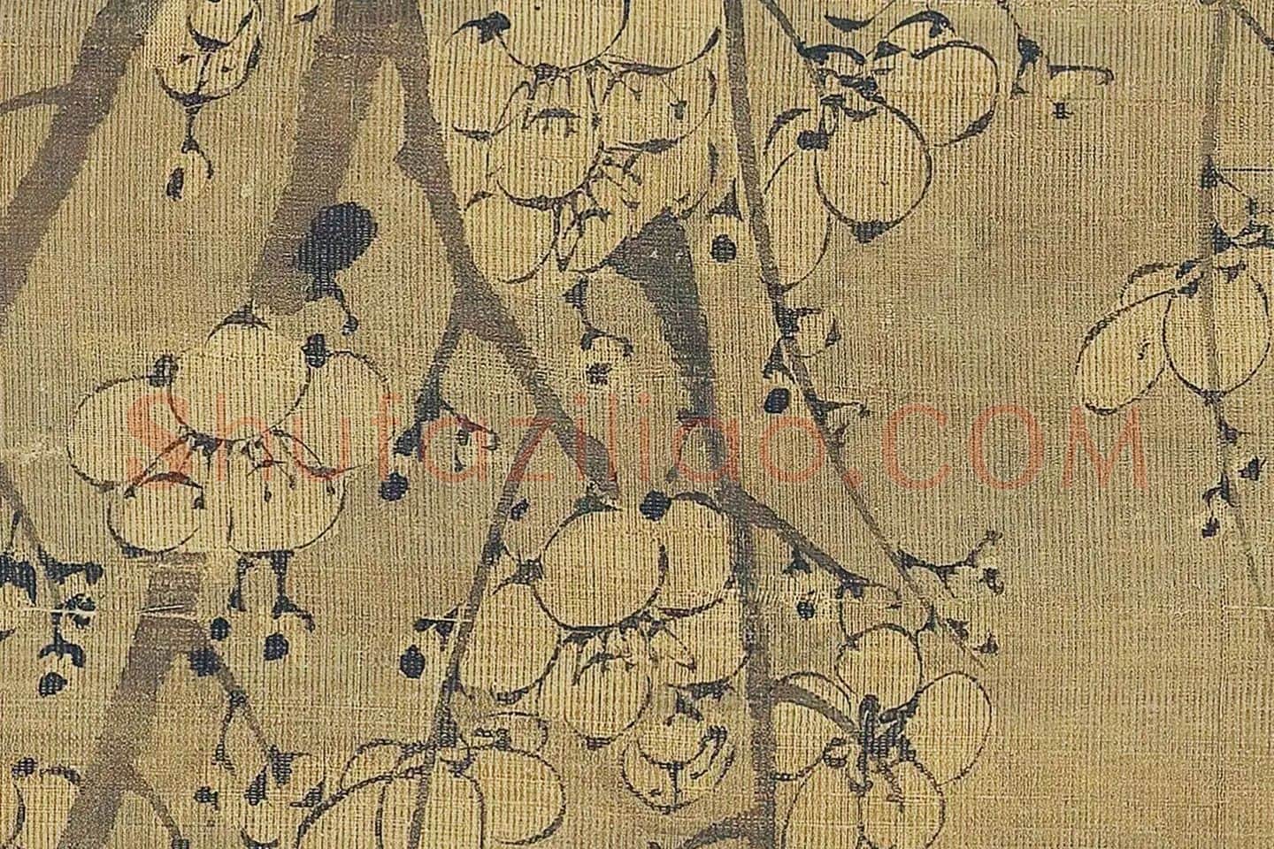 王冕画梅花《南枝春早图》高清大图局部 (14)