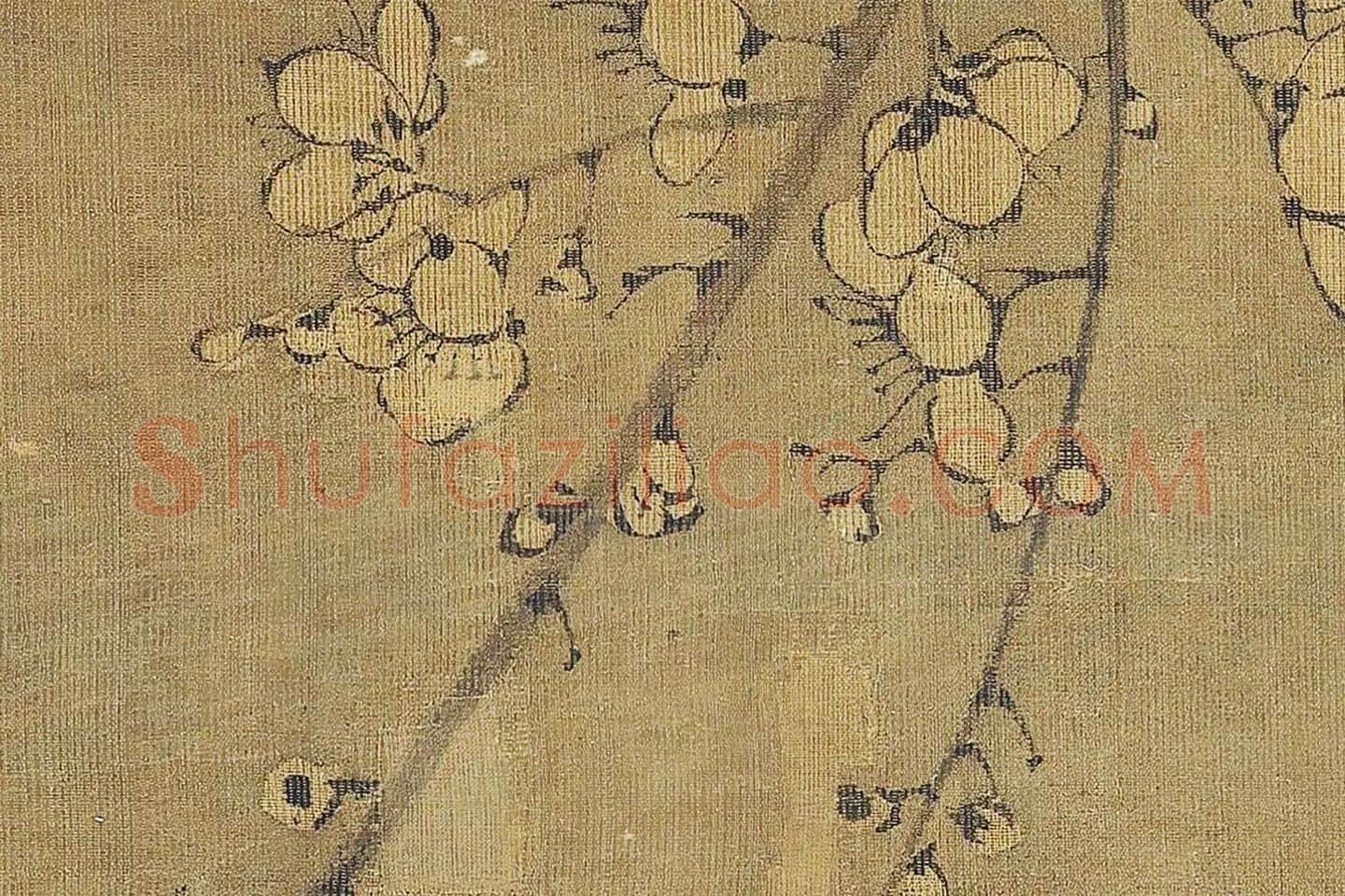 王冕画梅花《南枝春早图》高清大图局部 (15)