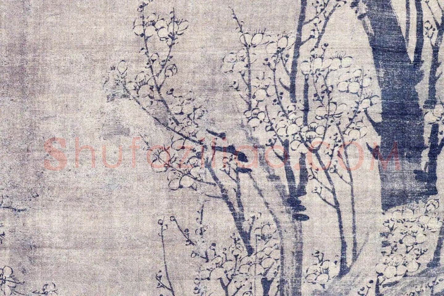 元王冕梅花图轴局部 (2)