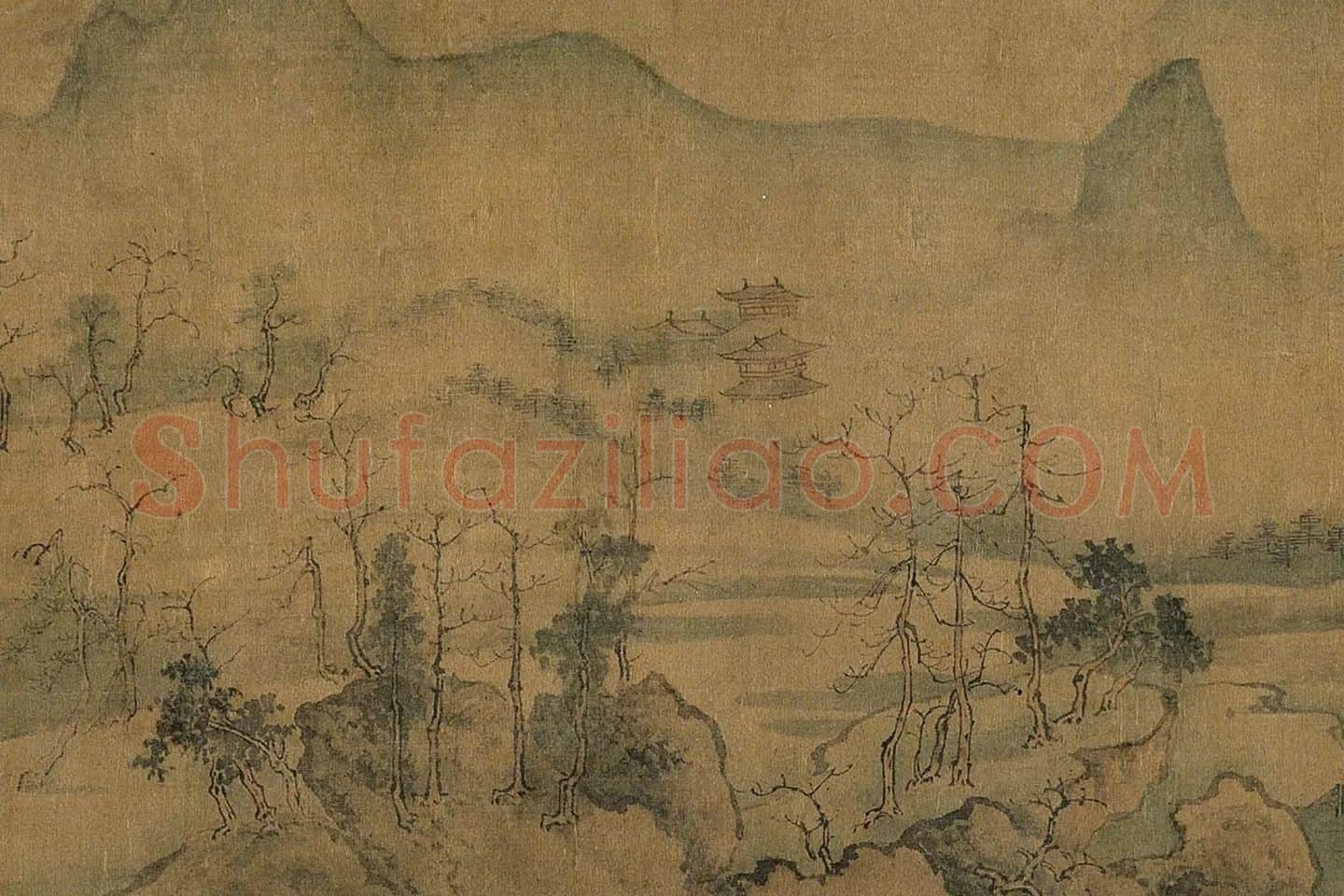 传王诜《烟江叠嶂图》局部 (3)