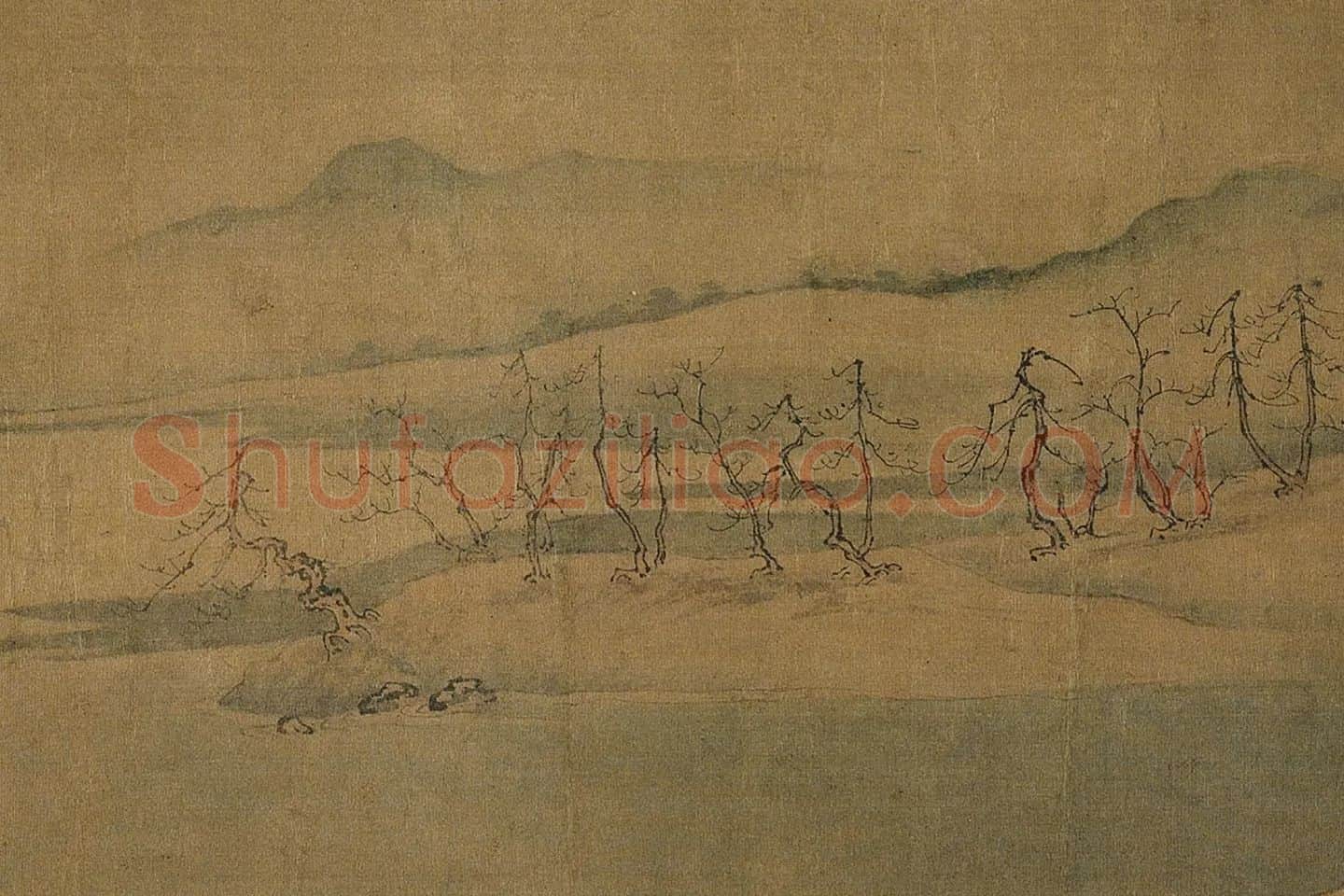 传王诜《烟江叠嶂图》局部 (4)