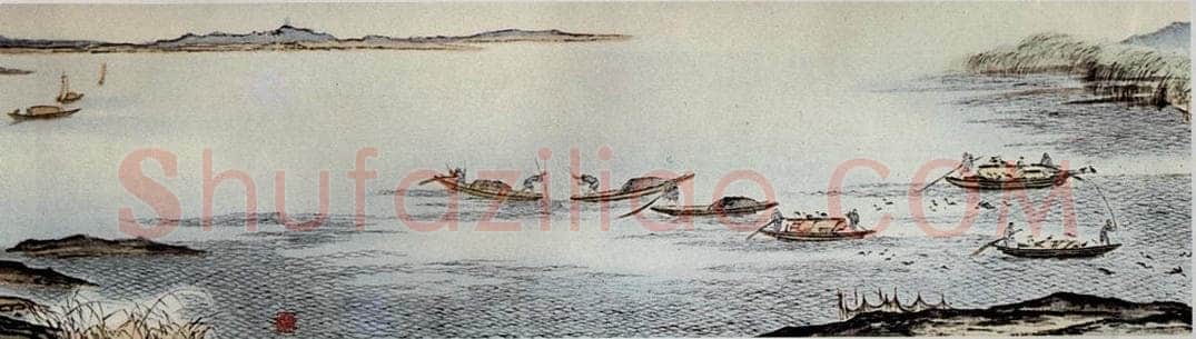 1955年 刘海粟 洞庭渔村图卷 书画作品