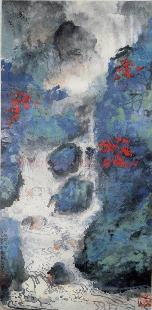 1982年 刘海粟 青龙潭之秋 书画作品